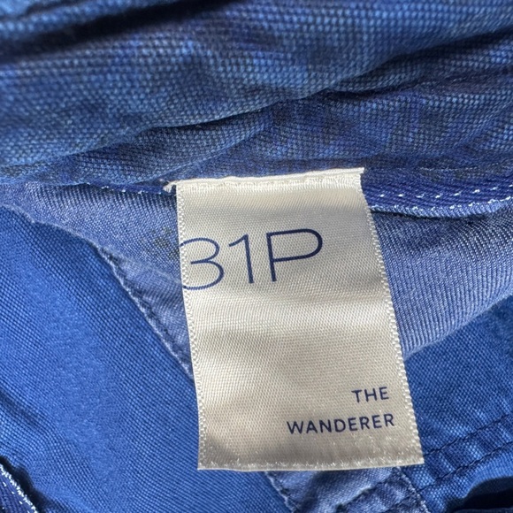 Anthropologie Pilcro The Wanderer Blue Black Floral Cargo Distressed Pants 31P - Picture 4 of 17
